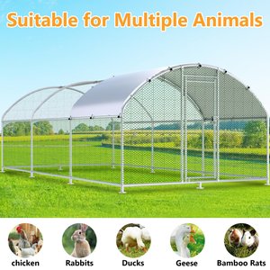 Hittite Large Metal Chicken Coop Run, 9.84 x 19.19 x 6.23-in