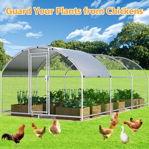 Hittite Large Metal Chicken Coop Run, 9.84 x 19.19 x 6.23-in