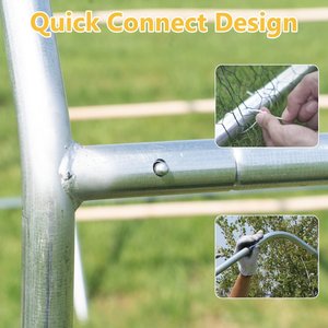 Hittite Large Metal Chicken Coop Run, 9.84 x 19.19 x 6.23-in
