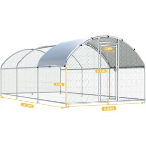 Hittite Large Metal Chicken Coop Run, 9.84 x 19.19 x 6.23-in