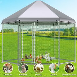 Hittite Large Metal Chicken Coop Run, 12 to 20 Chicken Capacity, 13 x 13 x 8.6-in slide 2 of 9