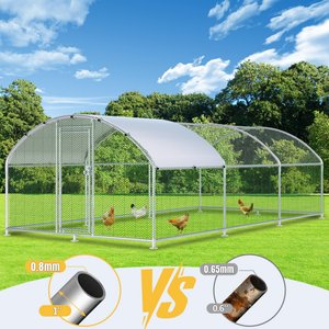 Hittite Large Metal Chicken Coop Run, 9.84 x 19.19 x 6.23-in