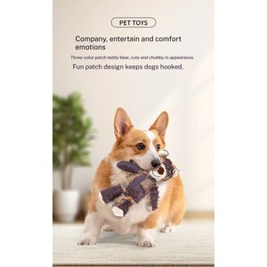 Potaroma Donkey & Scruffy Bear Plush Dog Toy, 2 count