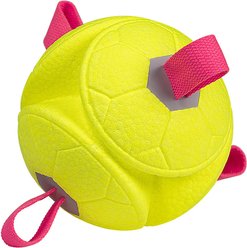 Potaroma 5.9-in Durable Squeaky Dog Ball Toy with Cotton Tug Loops, Yellow