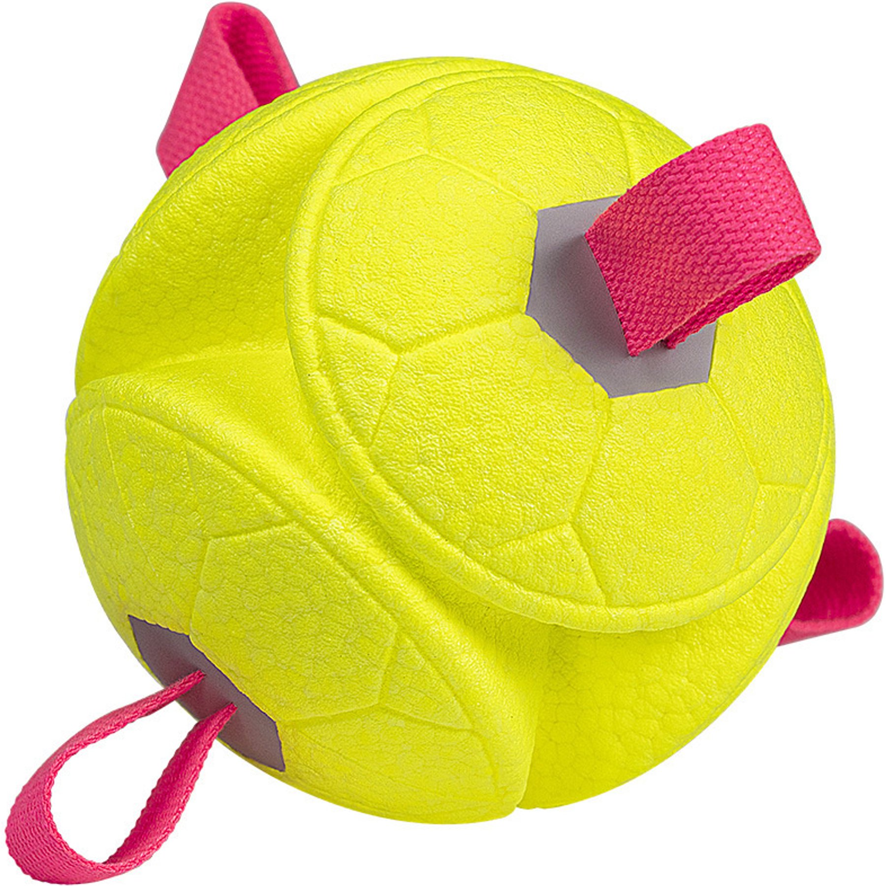 Potaroma 5.9-in Durable Squeaky Dog Ball Toy with Cotton Tug Loops, Yellow