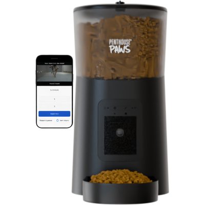Penthouse Paws Penthouse Paws Smart HD Dog & Cat Feeder, 6-L, Black