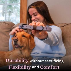 Tailr Waterproof & Odor-Resistant Adjustable Dog Collar, Fog/Dark Chocolate Loop, Medium: 12 to 15-in neck, 5/8-in wide slide 2 of 8