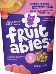 Fruitables Tuna & Pumpkin Flavor Crunchy Cat Treats, 2.5-oz bag