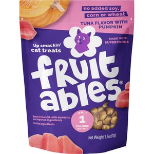 Fruitables Tuna & Pumpkin Flavor Crunchy Cat Treats, 2.5-oz bag