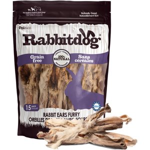 Palz&Co Rabbitdog Rabbit Ears Furry Dog Natural Chew Treats, 15 count