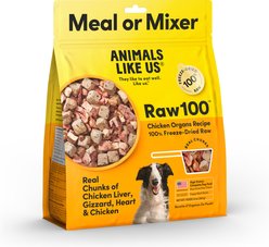 Animals Like Us Raw100 Chicken Organs Recipe Freeze-Dried Dog Food Mixer, 13-oz bag