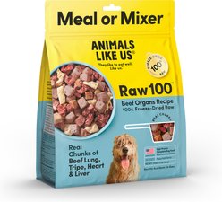 Animals Like Us Raw100 Beef Organs Recipe Freeze-Dried Dog Food Mixer, 13-oz bag