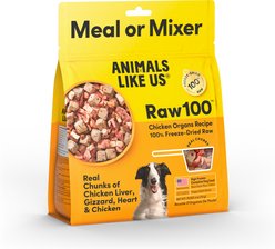 Animals Like Us Raw100 Chicken Organs Recipe Freeze-Dried Dog Food Mixer, 4-oz bag