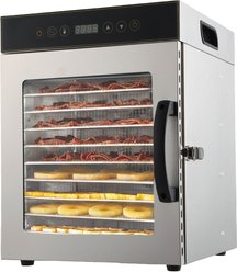 PawsPik 12-Tray Stainless Steel Dog & Cat Treat Dehydrator, Gray