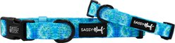 Sassy Woof Tie Dye Dog Collar, Tropical Tides, Large: 26-in neck, 1-in wide