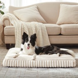 AIPERRO Washable Flat Furniture Style Sofa Dog Bed with Removable Cover, White, 29 x 21 x 3-in