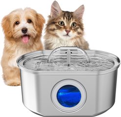 Neareal VB-01 Stainless Steel Automatic Cat Water Fountain with 1 Filter & 1 Sponge, 108-oz