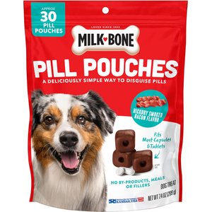 Milk-Bone Pill Pouches Hickory Smoked Bacon Flavor Soft & Chewy Dog Treats, 7.4-oz bag