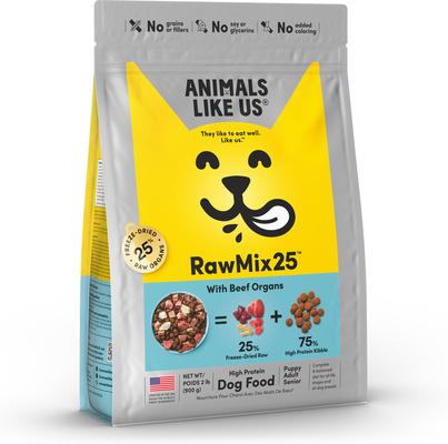 Animals Like Us RawMix25 Beef Organs Recipe Grain-Free Freeze-Dried Dog Food, 2-lb bag