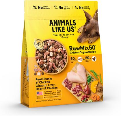 Animals Like Us RawMix50 Chicken Organs Recipe Grain-Free Freeze-Dried Dog Food, 2-lb bag