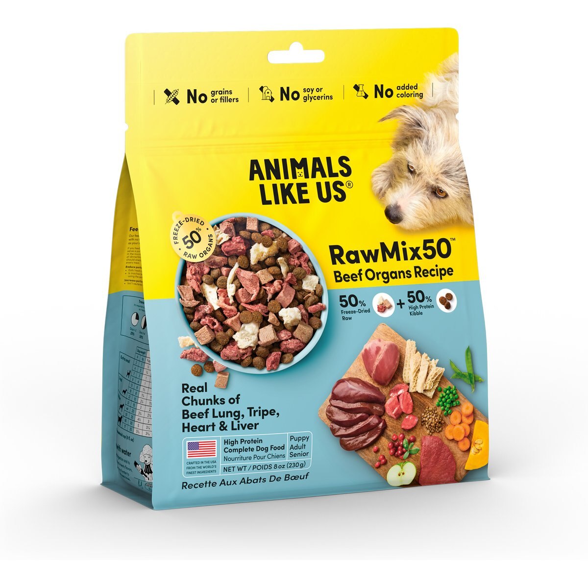 Animals Like Us RawMix50 Beef Organs Recipe Grain-Free Freeze-Dried Dog Food, 8-oz bag