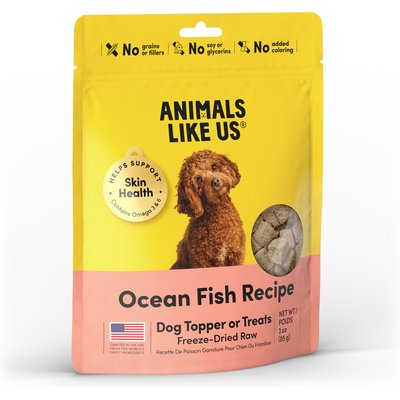 Animals Like Us Animals Like Us Ocean Fish Recipe Freeze-Dried Raw Dog Food Topper, 3-oz bag