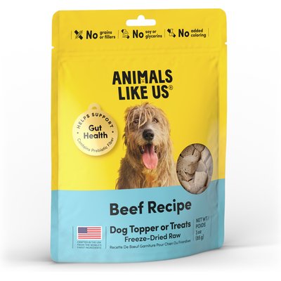 Animals Like Us Animals Like Us Beef Recipe Freeze-Dried Raw Dog Food Topper, 3-oz bag