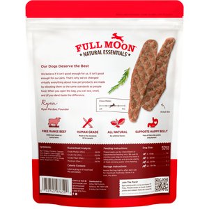 Full Moon Natural Essentials Jerky Tenders Beef Recipe Human-Grade Dog Treats, 24-oz bag
