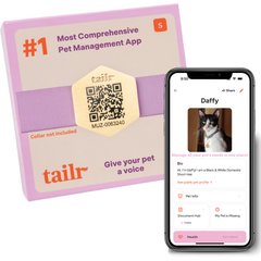 Tailr Slide QR Code Silent Dog & Cat ID Tag, Gold, Small