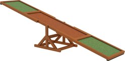 PawHut Wooden Weather Resistant Dog Agility Seesaw for Training & Exercise, Orange, 82.7 x 15.7 x 13.8-in
