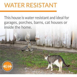K&H Pet Products Outdoor Heated Kitty House Cat Shelter, Barn