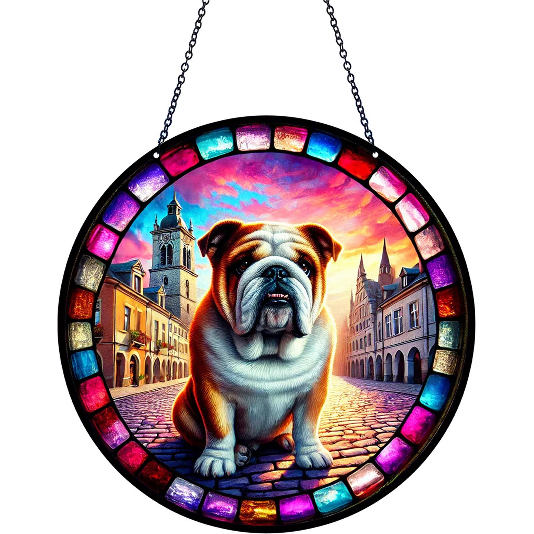 d'ears English Bulldog Suncatcher