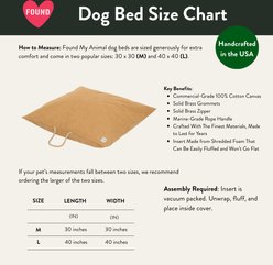 Found My Animal Waxed Cotton Canvas Pillow Dog Bed, Khaki, Medium slide 2 of 4