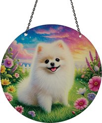 d'ears White Pomeranian Suncatcher