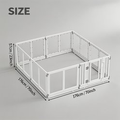 allforpaws Acrylic Dog Exercise Playpen, White, X-Large: 70 x 70 x 23-in slide 2 of 2