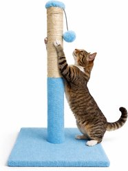 ASPCA Indoor Natural Sisal Rope Durable Climbing Tower 4.5-in Cat Scratching Post with Hanging Teaser, Blue