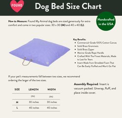 Found My Animal Waxed Cotton Canvas Pillow Dog Bed, Light Blue, Medium slide 2 of 4