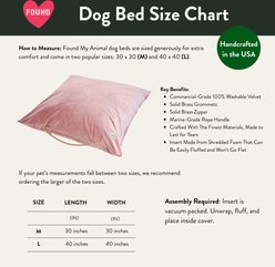 Found My Animal Velvet Pillow Dog Bed, Rose, Large slide 2 of 4