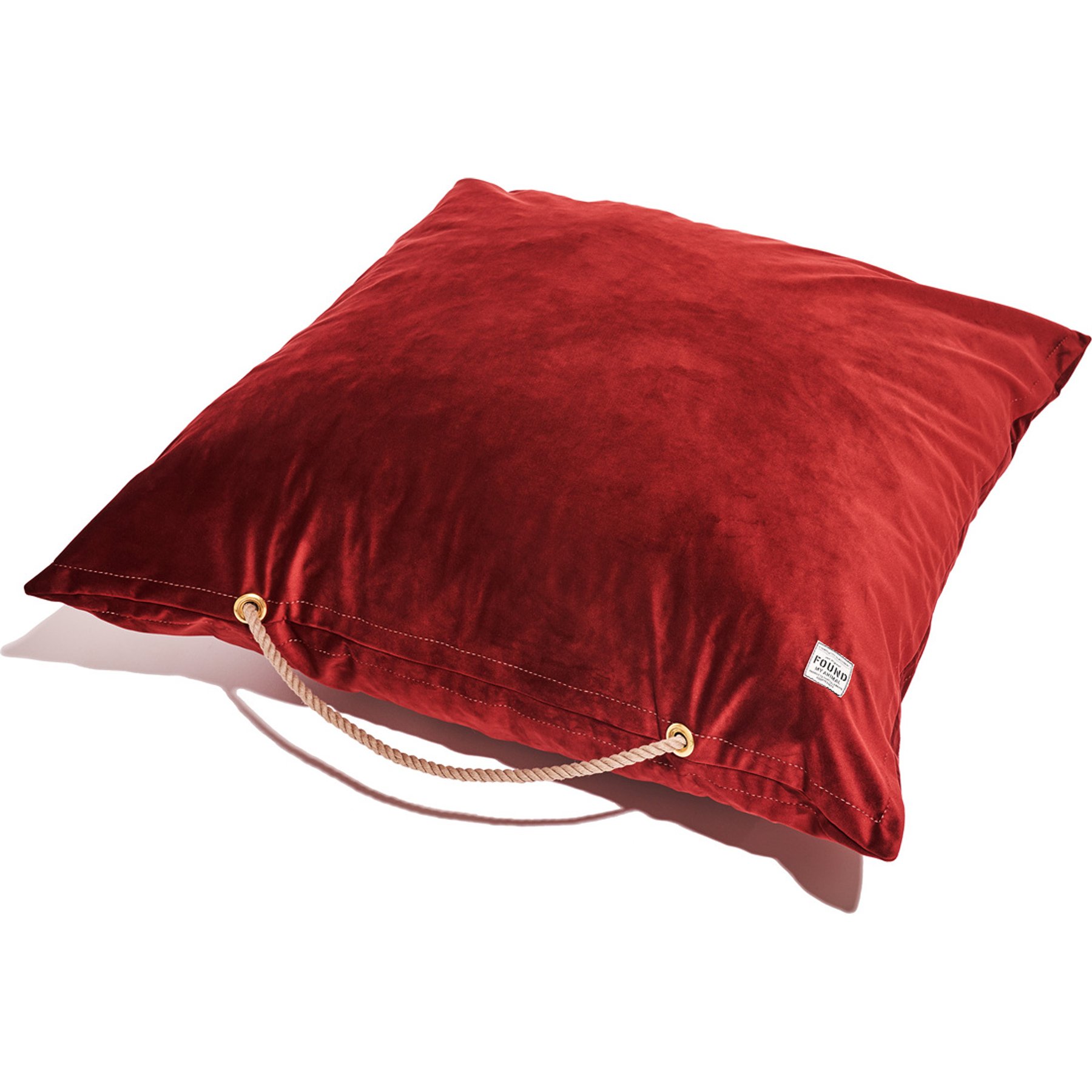 Found My Animal Velvet Pillow Dog Bed, Burgundy, Medium