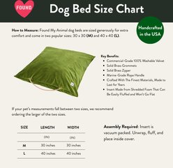 Found My Animal Velvet Pillow Dog Bed, Moss, Large slide 2 of 4