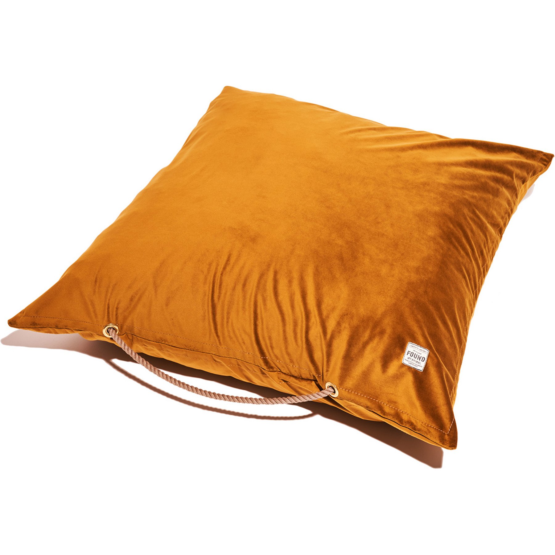 Found My Animal Velvet Pillow Dog Bed, Ochre, Large