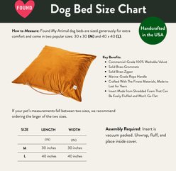 Found My Animal Velvet Pillow Dog Bed, Ochre, Medium slide 2 of 5