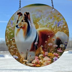 d'ears Collie in Field Suncatcher slide 2 of 2