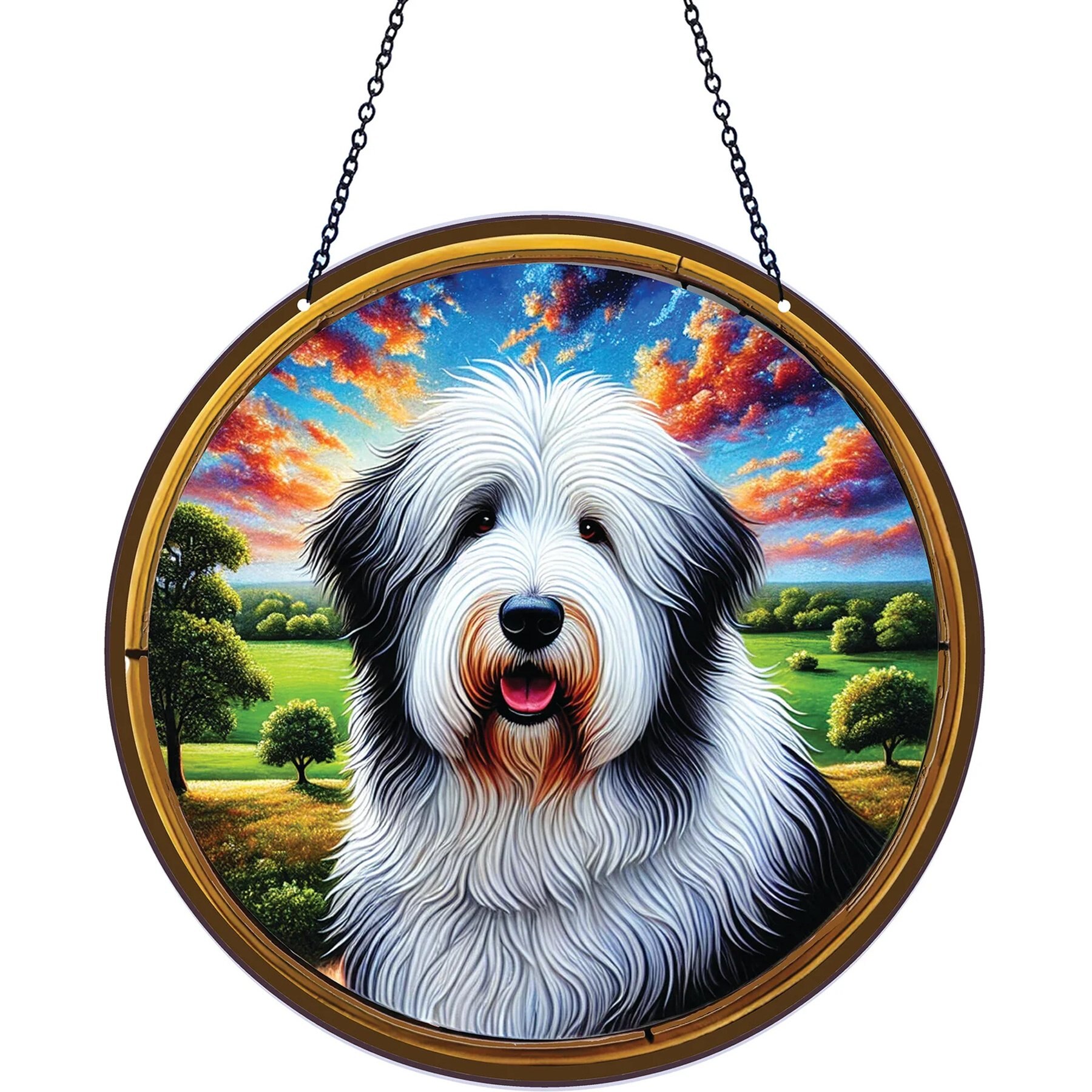 d'ears Old English Sheep Dog Suncatcher