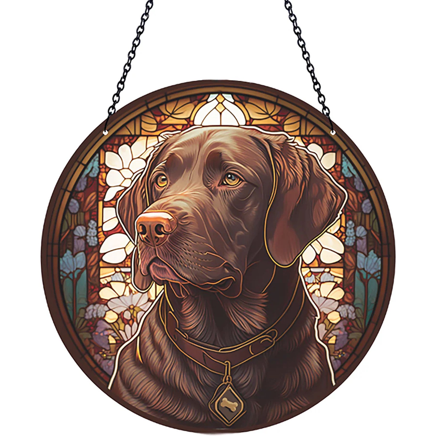 d'ears Brown Lab Suncatcher