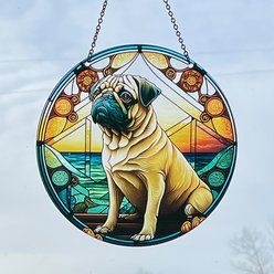 d'ears Pug Suncatcher slide 2 of 2