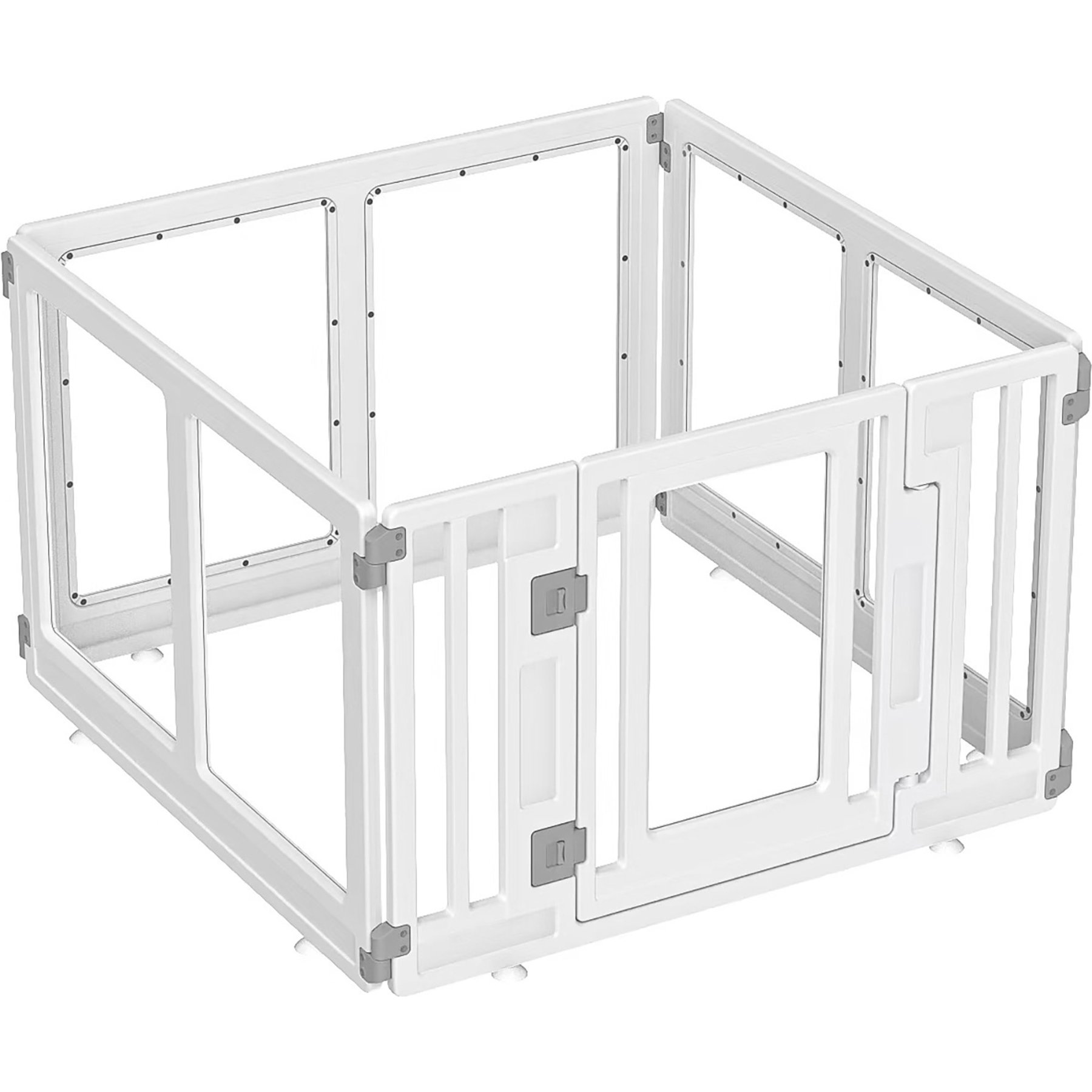 allforpaws Acrylic Dog Exercise Playpen, White, Medium: 35 x 35 x 23-in