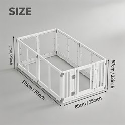 allforpaws Acrylic Dog Exercise Playpen, White, Large: 35 x 70 x 23-in slide 2 of 2