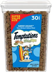 Temptations MixUps Surfers' Delight Flavor Soft & Crunchy Cat Treats, 30-oz tub