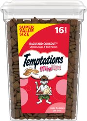 Temptations MixUps Backyard Cookout Flavor Soft & Crunchy Cat Treats, 16-oz tub